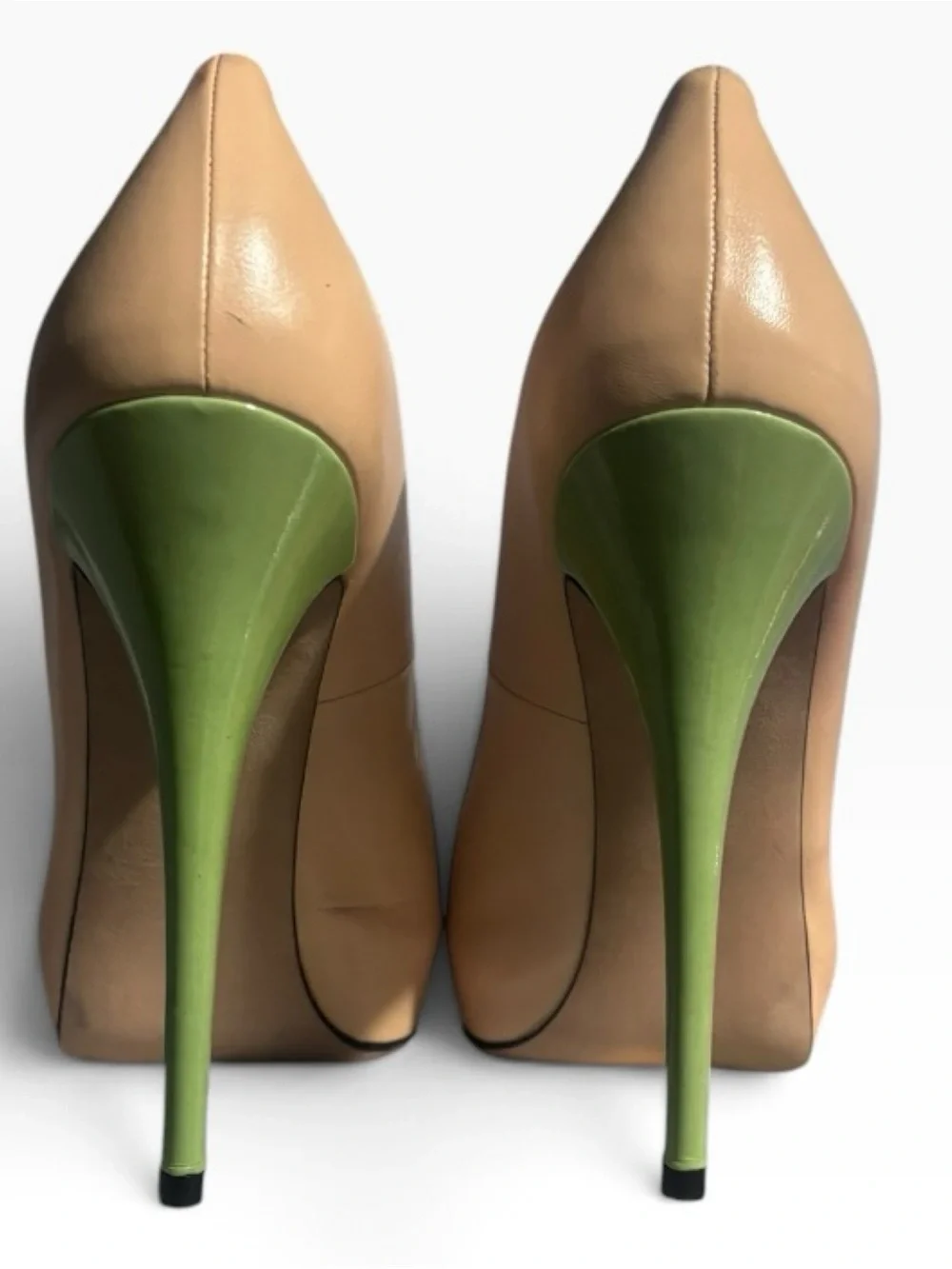 Stuart Weitzman Victoria Leather Colorblock Peep-Toe Platform Stiletto Pumps